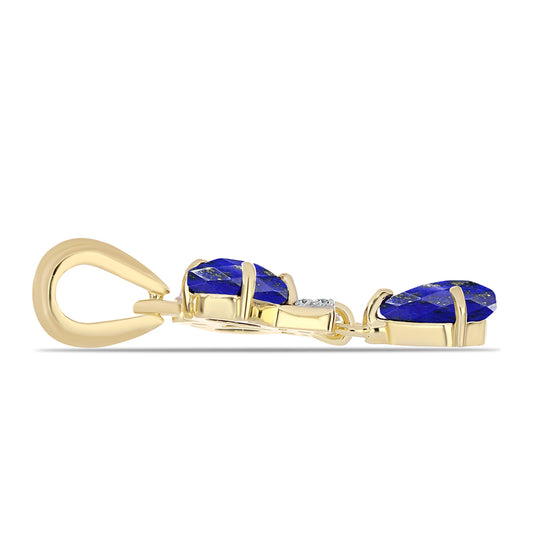 Goldplattierter Silberanhänger mit Lapislazuli und weißem Topas