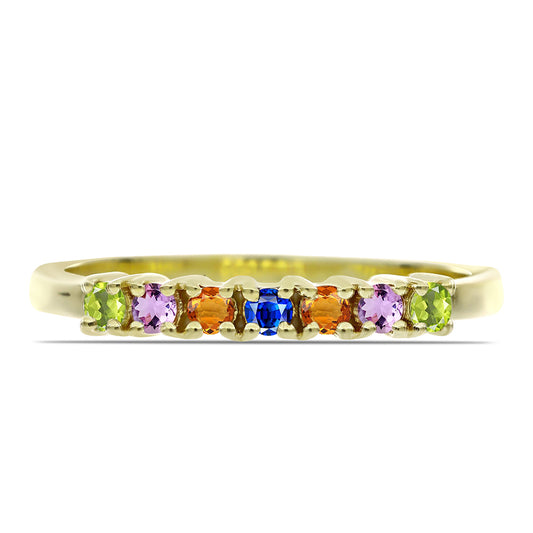 Goldplattierter Silberring mit Regenbogensaphir