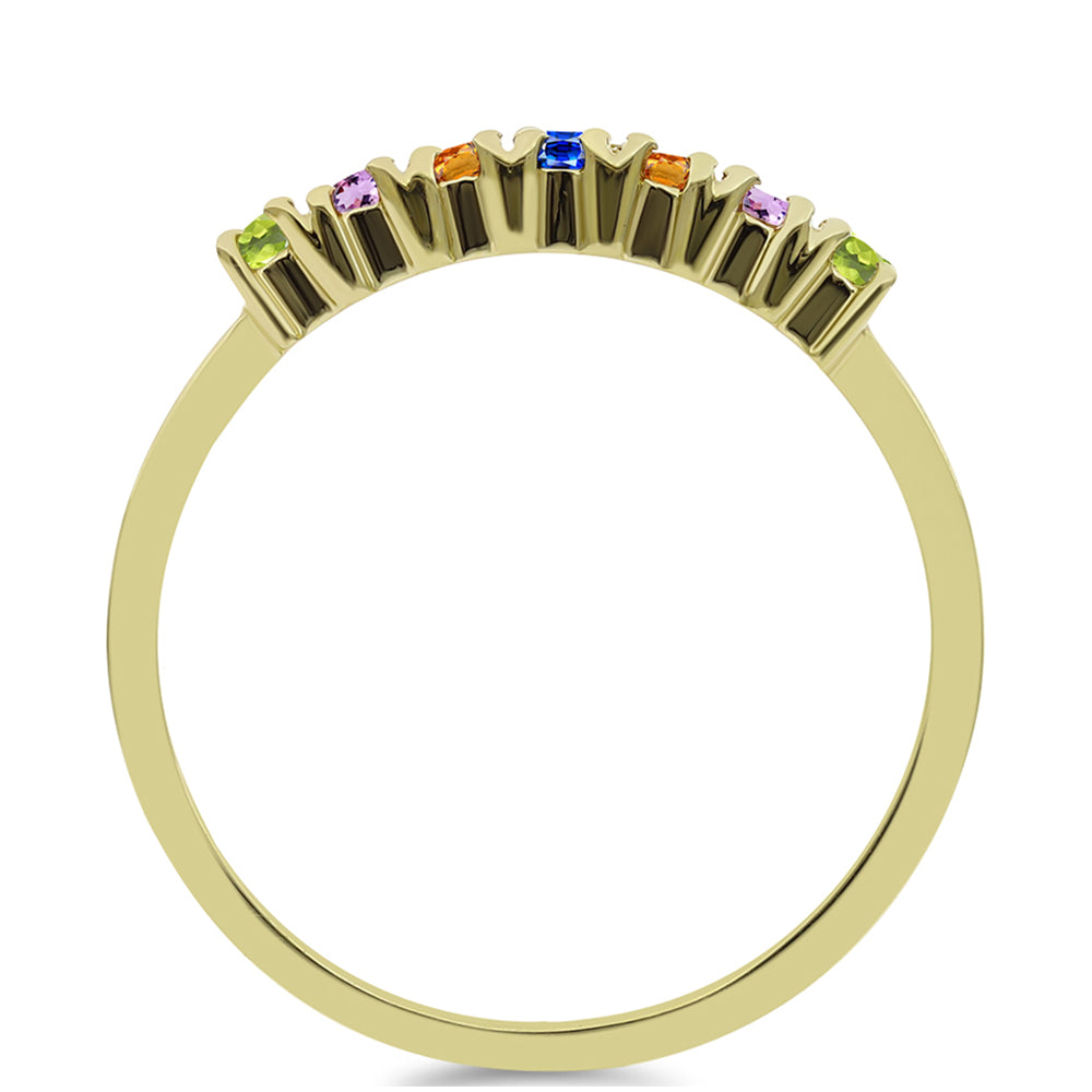 Goldplattierter Silberring mit Regenbogensaphir