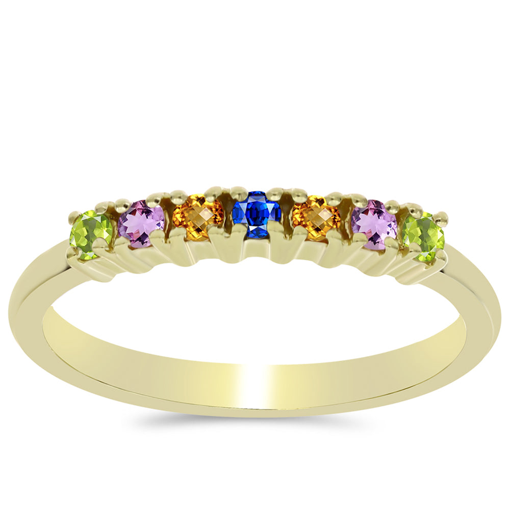 Goldplattierter Silberring mit Regenbogensaphir