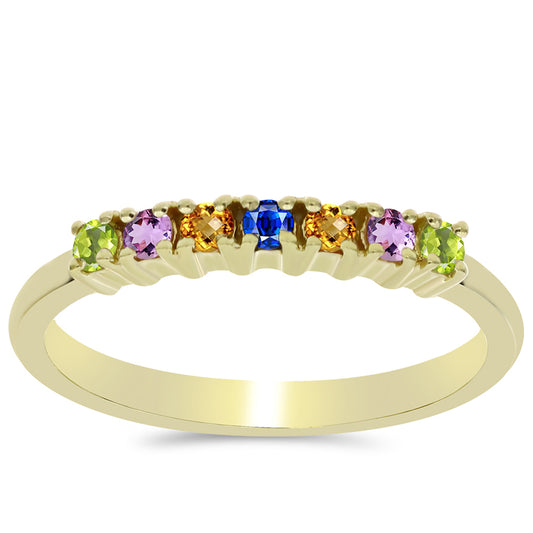 Goldplattierter Silberring mit Regenbogensaphir