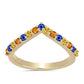 Goldplattierter Silberring mit Regenbogensaphir