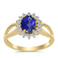 Goldplattierter Silberring mit Lapislazuli und weißem Topas