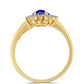 Goldplattierter Silberring mit Lapislazuli und weißem Topas