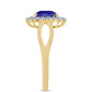 Goldplattierter Silberring mit Lapislazuli und weißem Topas