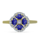 Goldplattierter Silberring mit Lapislazuli und weißem Topas