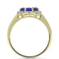 Goldplattierter Silberring mit Lapislazuli und weißem Topas