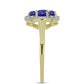 Goldplattierter Silberring mit Lapislazuli und weißem Topas