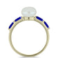 Goldplattierter Silberring mit Lapislazuli und weißer Süßwasserperle