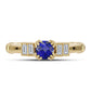 Goldplattierter Silberring mit Lapislazuli und weißem Zirkon