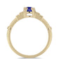 Goldplattierter Silberring mit Lapislazuli und weißem Zirkon