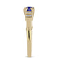 Goldplattierter Silberring mit Lapislazuli und weißem Zirkon