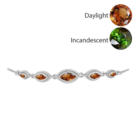 Silberarmband mit zertifiziertem laborgezüchteten Zultanit aus Anatolien