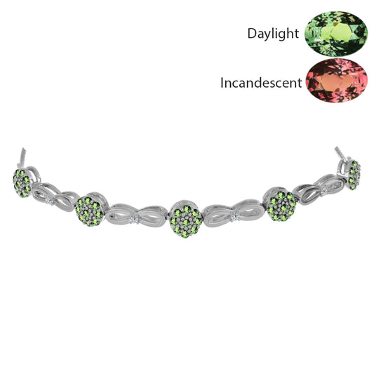 Silberarmband mit natürlichem Alexandrit und weißem Topas