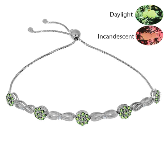 Silberarmband mit natürlichem Alexandrit und weißem Topas