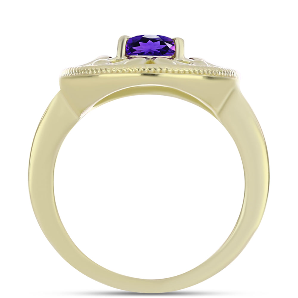 Goldplattierter Silberring mit marokkanischem Amethyst 2 