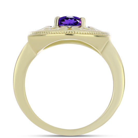 Goldplattierter Silberring mit marokkanischem Amethyst