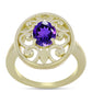 Goldplattierter Silberring mit marokkanischem Amethyst