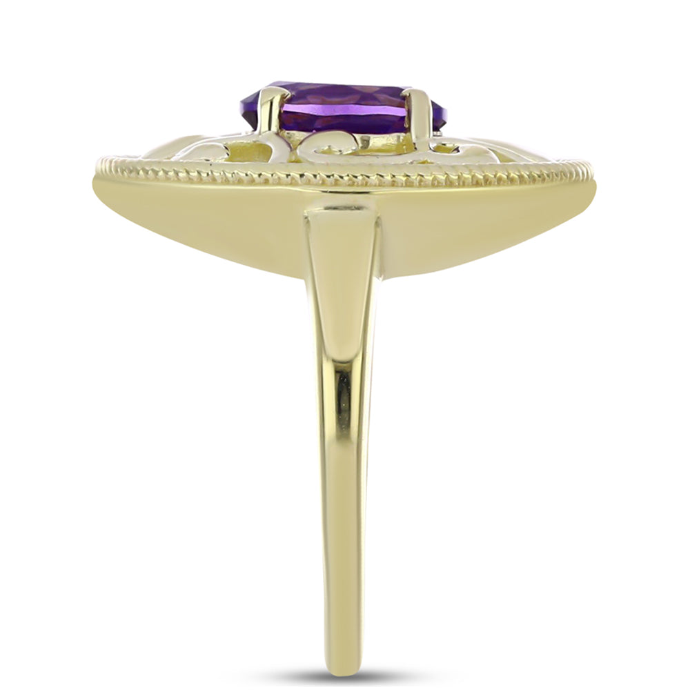 Goldplattierter Silberring mit marokkanischem Amethyst 4 