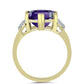Goldplattierter Silberring mit marokkanischem Amethyst und weißem Topas