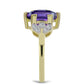 Goldplattierter Silberring mit marokkanischem Amethyst und weißem Topas