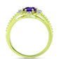 Goldplattierter Silberring mit marokkanischem Amethyst und weißem Topas