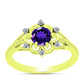 Goldplattierter Silberring mit marokkanischem Amethyst und weißem Topas