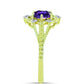 Goldplattierter Silberring mit marokkanischem Amethyst und weißem Topas