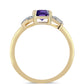 Goldplattierter Silberring mit marokkanischem Amethyst und weißem Topas
