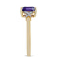 Goldplattierter Silberring mit marokkanischem Amethyst und weißem Topas