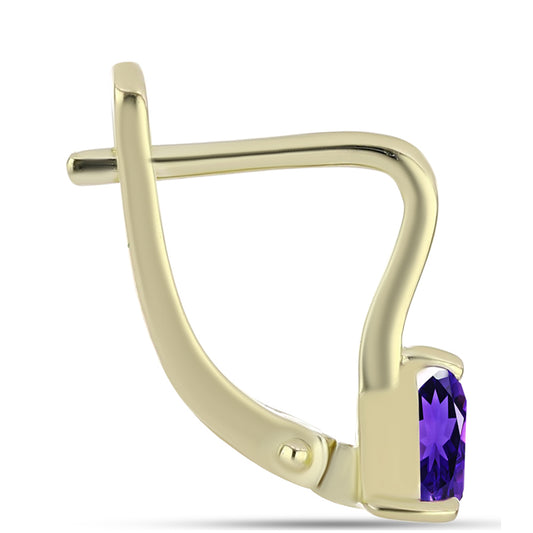 Goldplattierte Silberohrringe mit marokkanischem Amethyst