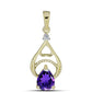 Goldplattierter Silberanhänger mit marokkanischem Amethyst und weißem Topas