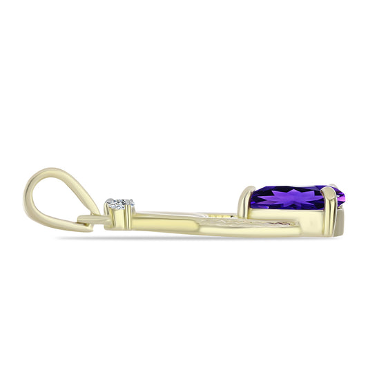 Goldplattierter Silberanhänger mit marokkanischem Amethyst und weißem Topas