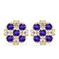 Goldplattierte Silberohrringe mit marokkanischem Amethyst und brasilianischem Amethyst