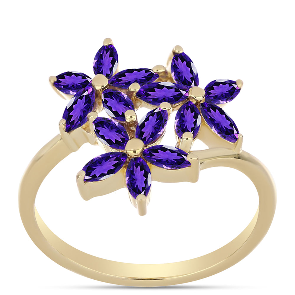 Goldplattierter Silberring mit marokkanischem Amethyst 3 