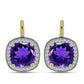 Goldplattierte Silberohrringe mit marokkanischem Amethyst und weißem Topas