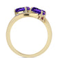 Goldplattierter Silberring mit marokkanischem Amethyst und weißem Topas