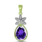 Goldplattierter Silberanhänger mit marokkanischem Amethyst und weißem Topas