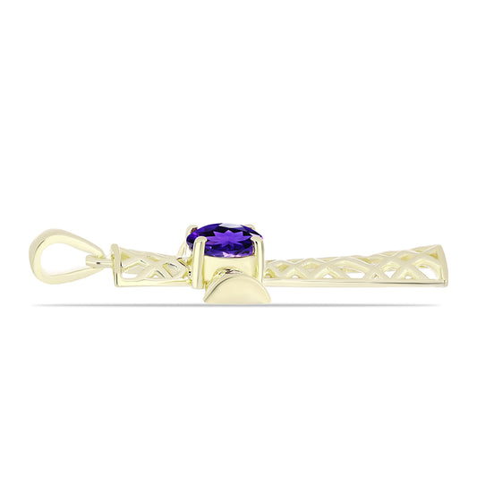 Goldplattierter Silberanhänger mit marokkanischem Amethyst