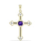 Goldplattierter Silberanhänger mit marokkanischem Amethyst und weißem Topas