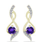 schmuckgarnitur aus Goldplattierte Silber mit marokkanischem Amethyst und weißem Topas
