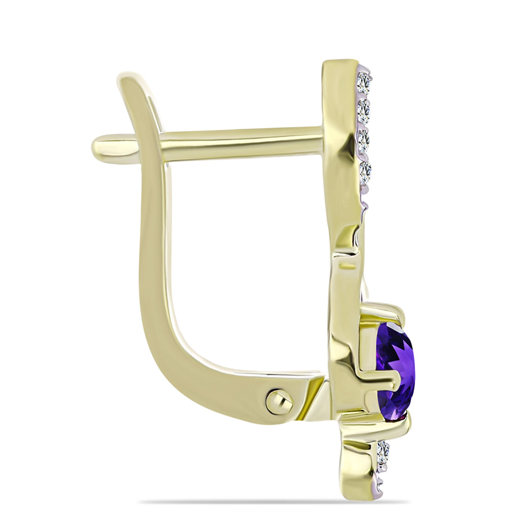 schmuckgarnitur aus Goldplattierte Silber mit marokkanischem Amethyst und weißem Topas 4 