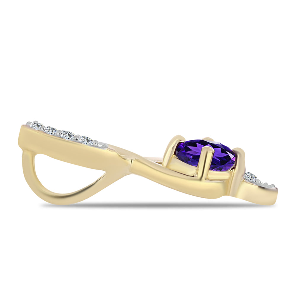 schmuckgarnitur aus Goldplattierte Silber mit marokkanischem Amethyst und weißem Topas 5 