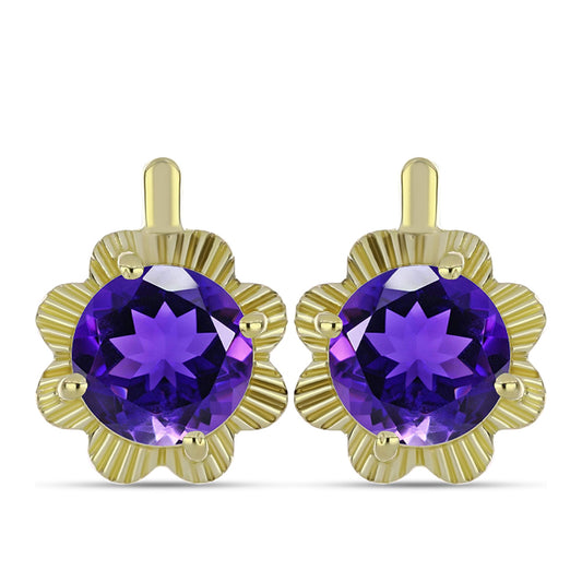 Goldplattierte Silberohrringe mit marokkanischem Amethyst