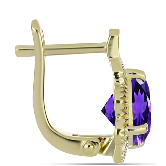 Goldplattierte Silberohrringe mit marokkanischem Amethyst