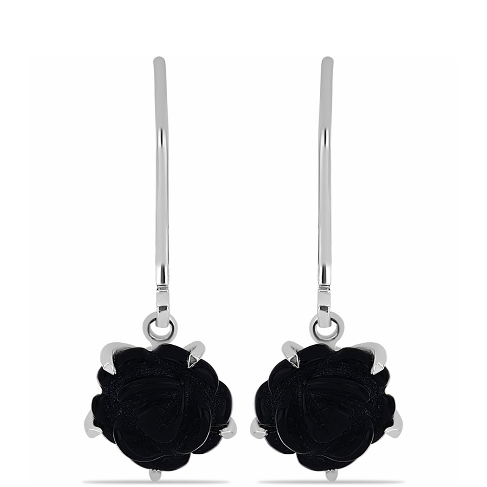 Silberohrringe mit Obsidian