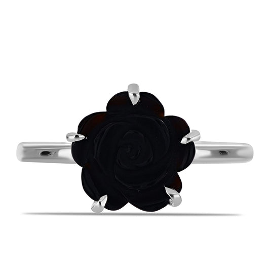 Silberring mit Obsidian