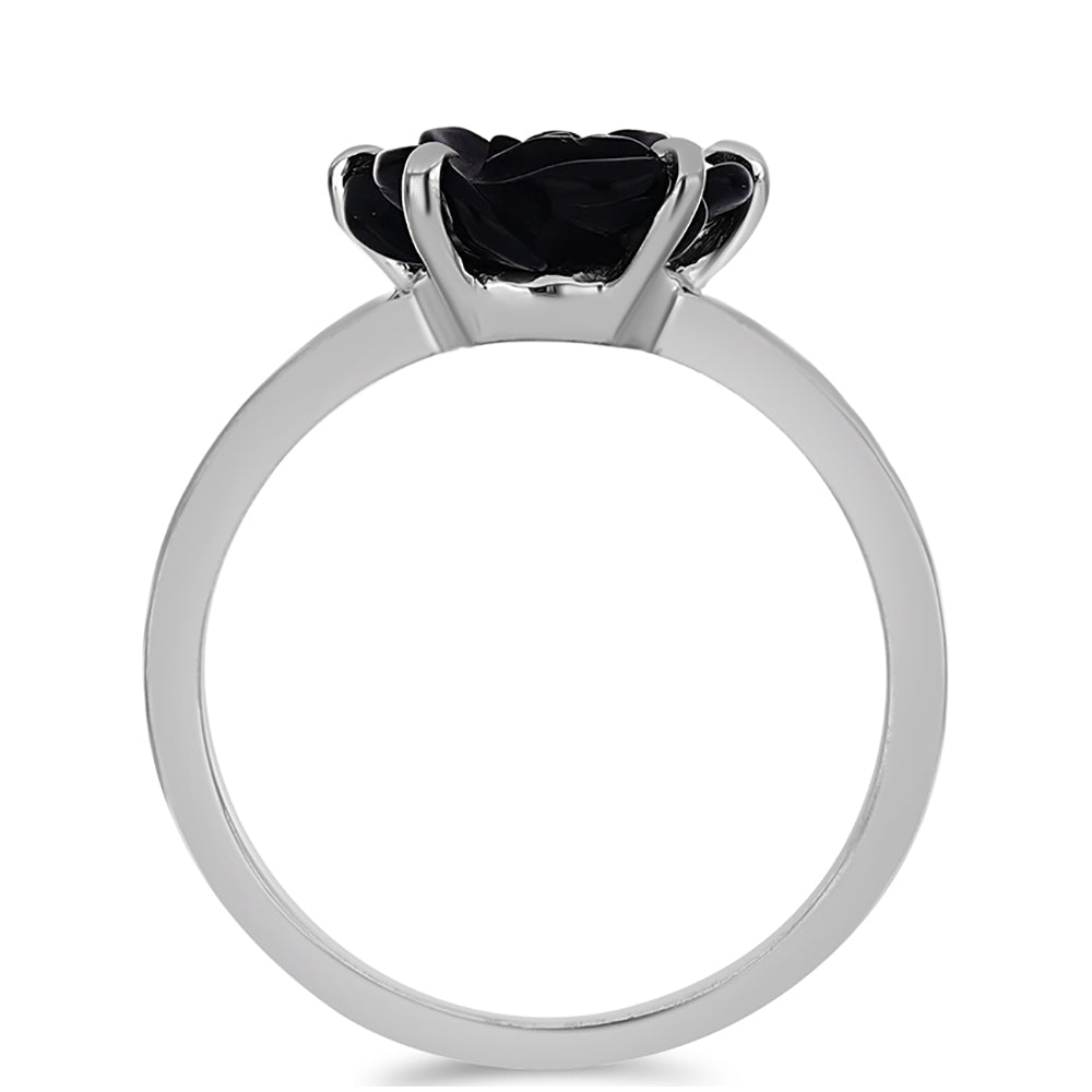 Silberring mit Obsidian