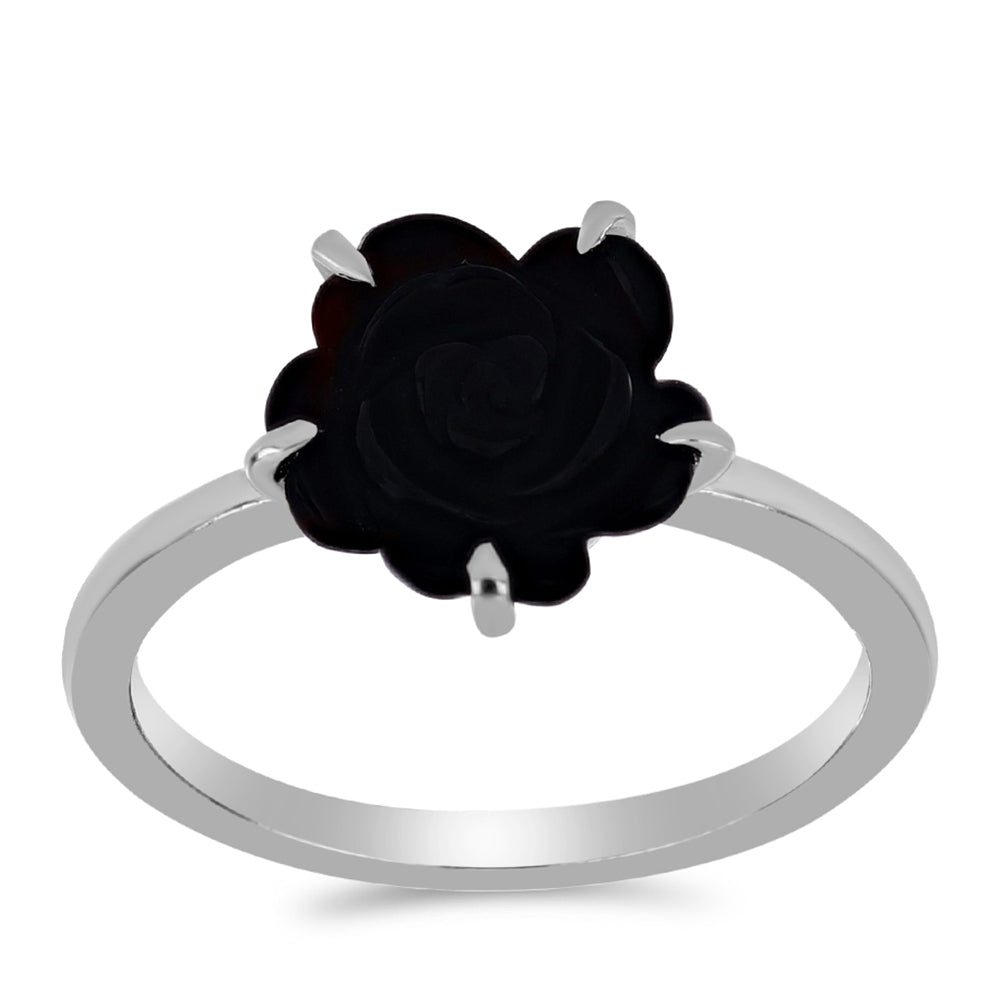 Silberring mit Obsidian