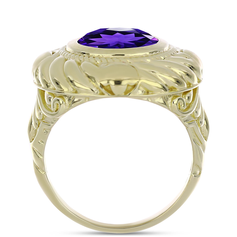 Goldplattierter Silberring mit marokkanischem Amethyst